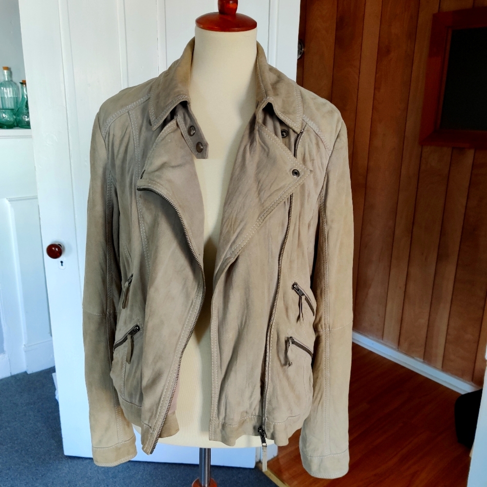 Michael Kors suede moto jacket